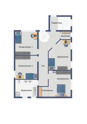 Grundriss Obergeschoss (Nicht maßstabsgetreu)