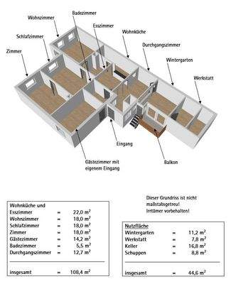 Grundriss und Wohnfläche