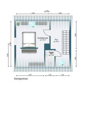 Dachgeschoss bemaßt