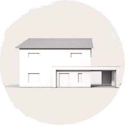 Home 12 Variante zwei Vollgeschosse Satteldach mit großzügigem Carport als Beispiel 