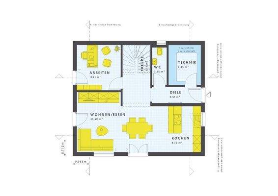 Erdgeschoss Eingang Giebelseitig