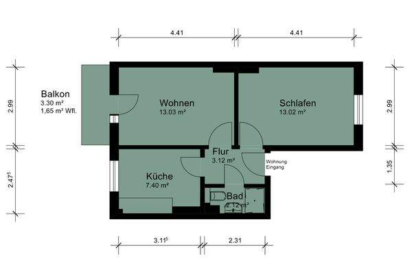 Grundriss 1. und 2. OG