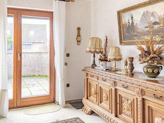 Zimmer im Erdgeschoss mit Zugang zur Terrasse 