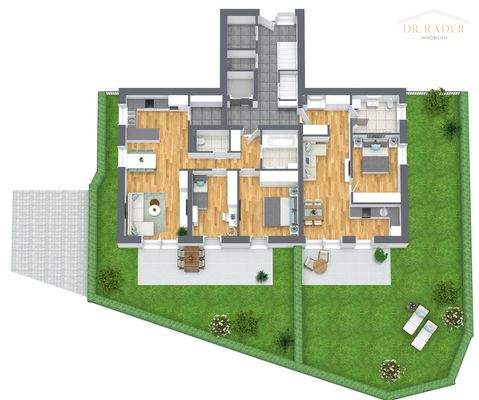 3D Grundriss Erdgeschoß