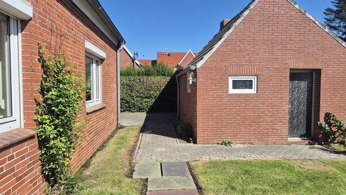 Blick auf Wirtschaftshaus