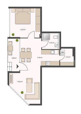 Grundriss WHG 4: ca. 58 m²