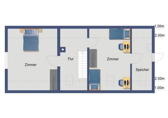Grundriss Obergeschoss (Nicht maßstabsgetreu)