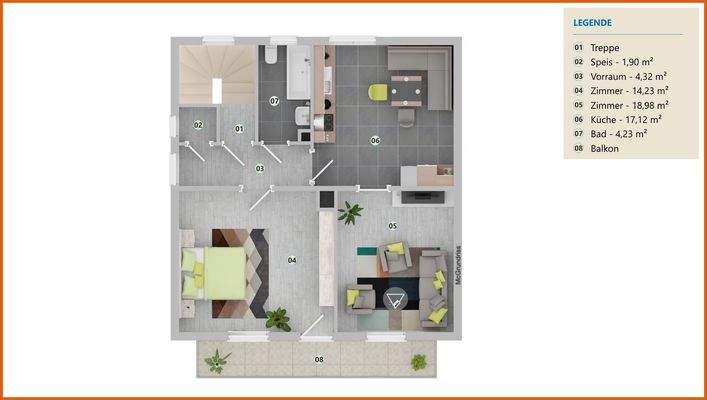 Grundriss visualisiert DG