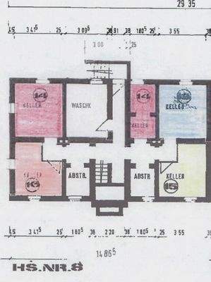 Grundriss Aufteilungsplan Keller
