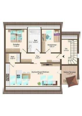 3-Zimmer-Dachgeschosswohnung