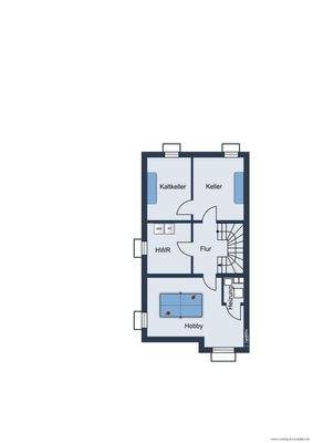 Grundrissskizze der Hauses - Untergeschoss - nicht maßstabsgetreu - Möblierung dient lediglich der Veranschaulichung und ist teilweise nicht Bestandteil der Immobilie