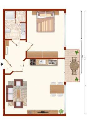 Grundriss Wohnung süd