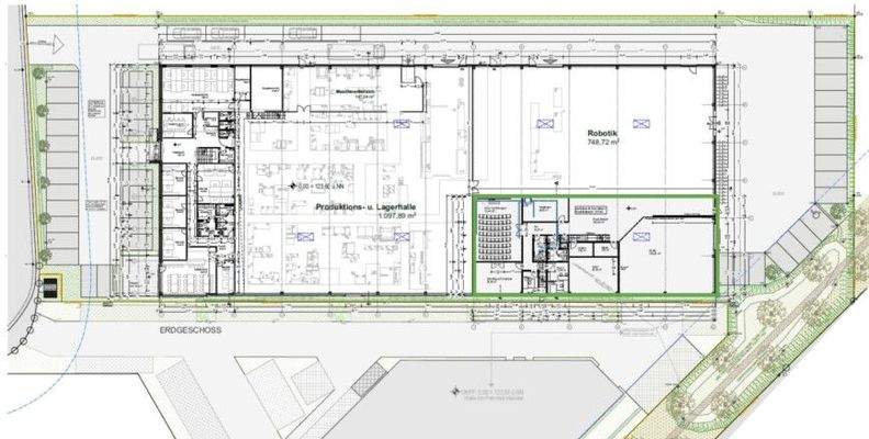 Grundriss EG - Produktions- und Lagerhalle mit Büro, 00-1264