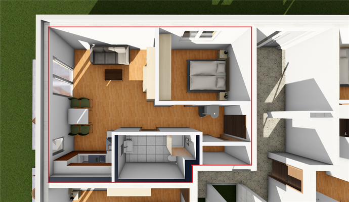Grundriss WE01 Visualisiert