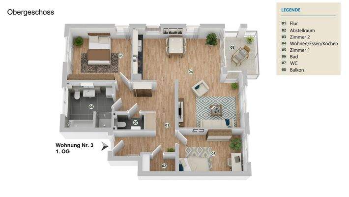 1. Obergeschoss Wohnung Nr. 3