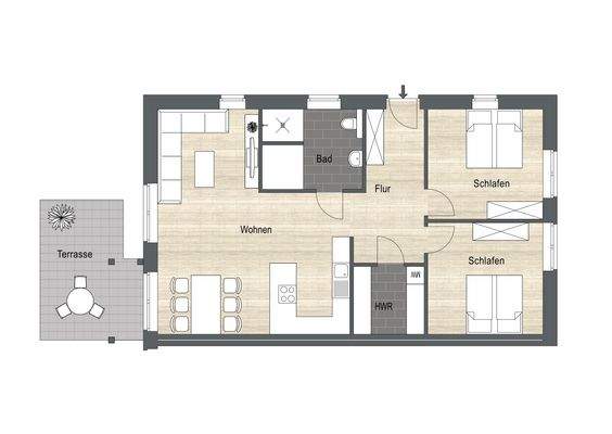 Grundriss Whg 1 links