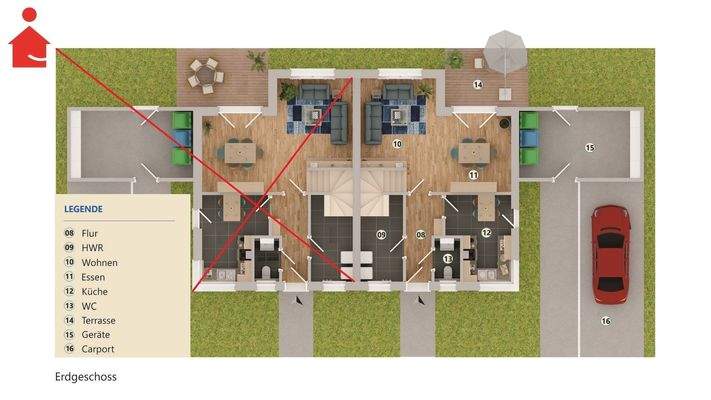 Grundrissvisualisierung, EG