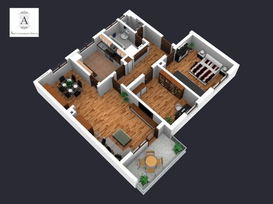 3D-Plan der Wohnung 