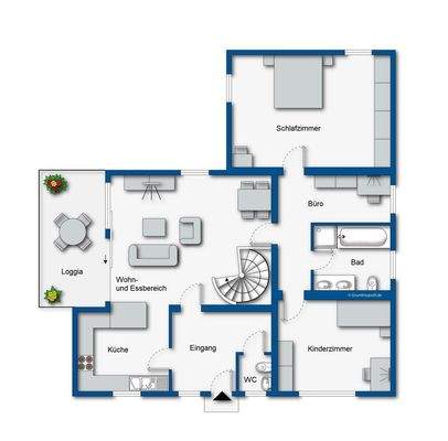 Grundriss Obergeschoss/ Hauptwohnung