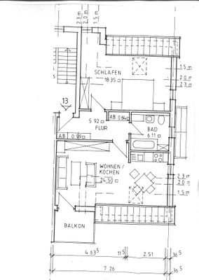 Grundriss der Wohnung