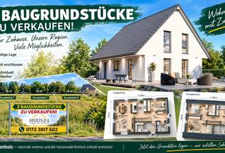 Elegant moderner 1,5-Geschosser auf einem 1.200m² großen Baugrundstück im direkter Rostocker Nachbarschaft