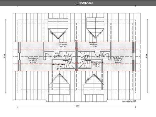 Grundriss Spitzboden