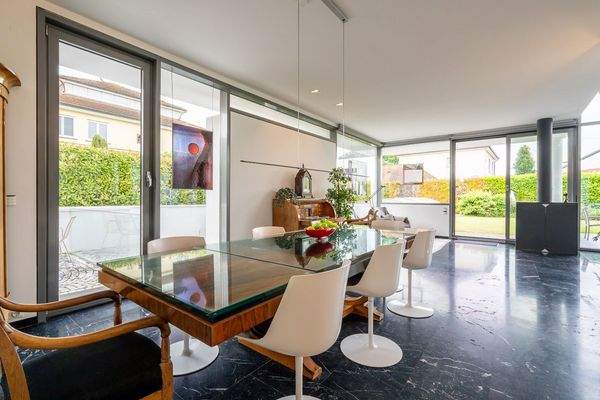 Marmorböden im Ess-Wohnzimmer