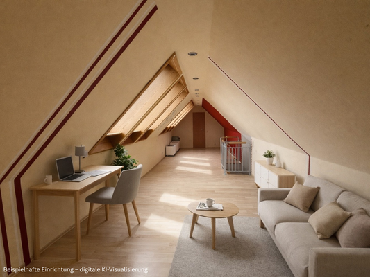 Ausgebauter Spitzboden - möbl.