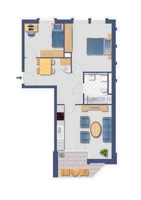 Visualisierter Grundriss