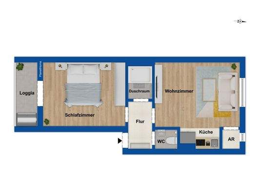 Grundriss Wohnung Obergeschoss