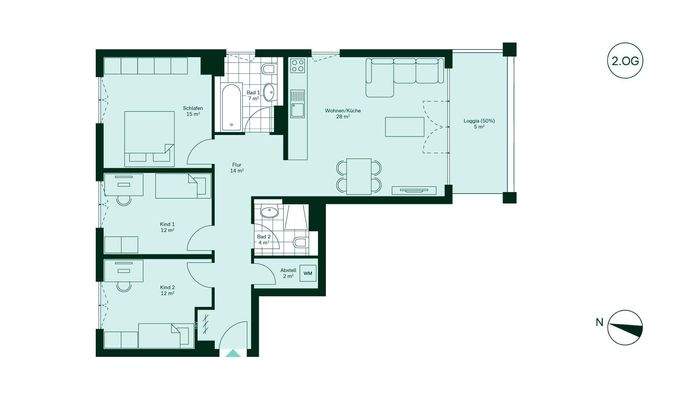 Grundriss der Eigentumswohnung