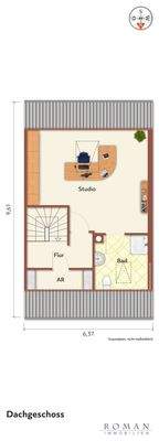 Grundriss DG mit Möblierungsvorschlag