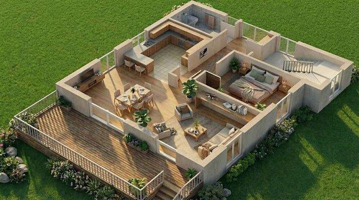 Virtuelle Renovierungsdarstellung (KI) 