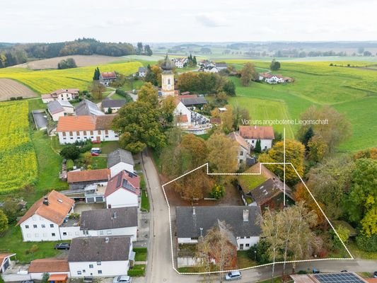 Grundstück Vogelperspektive markiert