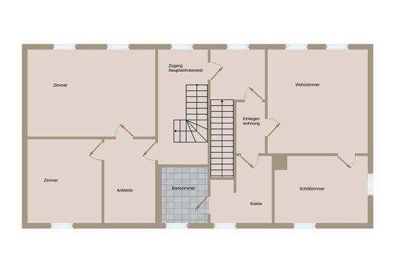 Grundriss-Skizze Obergeschoss