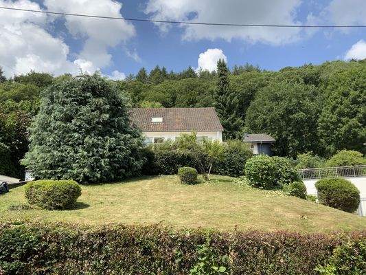 Garten vor dem Haus/ Ansicht von Straße