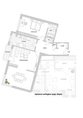 Grundriss WE02 (optional verfügbar WE01)