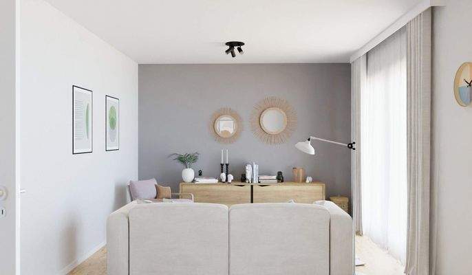 Lichtdurchfluteter Wohnbereich dank bodentiefer Fe