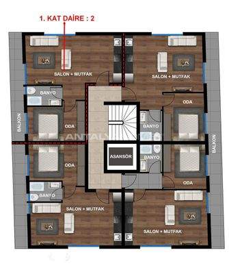 Flats with Underfloor Heating in Muratpaşa, Antalya