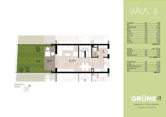 Grundrissplan EG mit Garten