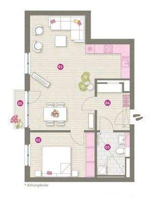 Grundriss 2-Zimmer-Wohnung