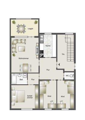 Grundriss der Wohnung 