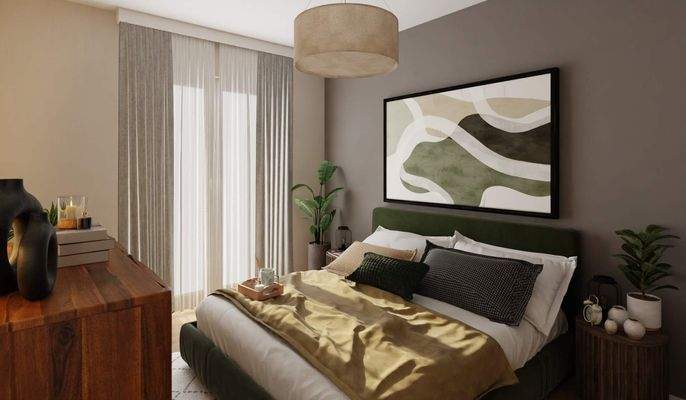 Helles und komfortables Schlafzimmer