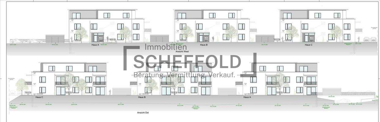 Ansicht Ost West Baugenehmigung