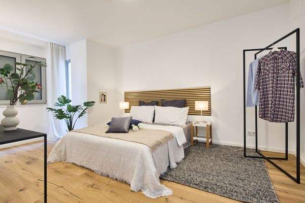 Ein Schlafraum voller Ruhe und ausgewogener Harmon