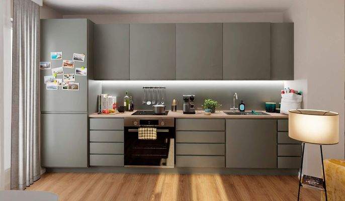 Die offene Wohnküche lädt zu gemeinsamen Mahlzeiten ein