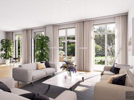 Heller Wohnbereich durch bodentiefe Fenster