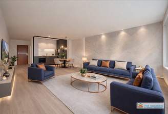 Wohnzimmer mit offener Küche - virtually staged