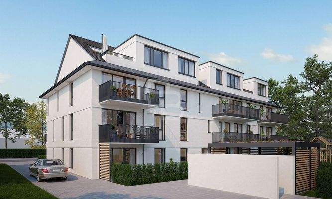 Hofperspektive MFH mit Treppe