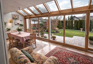 Blick aus Wintergarten